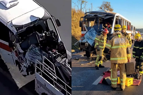 Ônibus da saúde de Paracatu bate na BR-040 e deixa 11 feridos